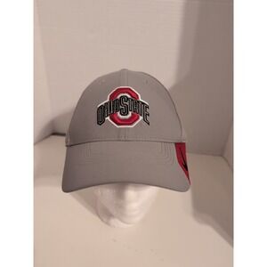 NWOT Ohio State Buckeyes Mens M/L Fitted Gray Embroidered Stretch Hat•Curved Bil